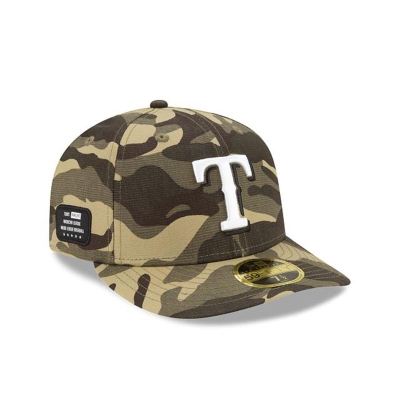 Green Texas Rangers Hat - New Era MLB Armed Forces Weekend Low Profile 59FIFTY Fitted Caps USA2859063